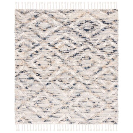 Safavieh 6 x 6 ft. Natura Contemporary & Global Square Hand Loomed Rug Ivory & Blue NAT177M-6SQ